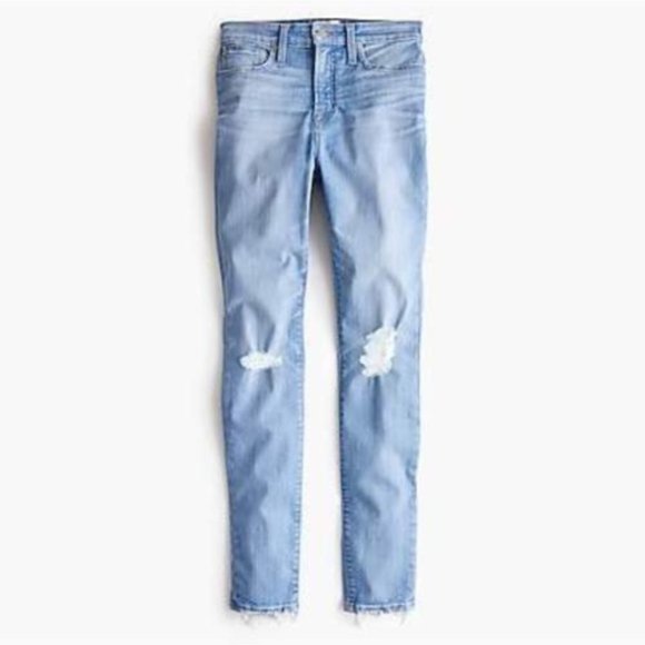 J. Crew Curvy Toothpick Jeans Size 29 Stretch Denim Distressed Skinny - Picture 1 of 11